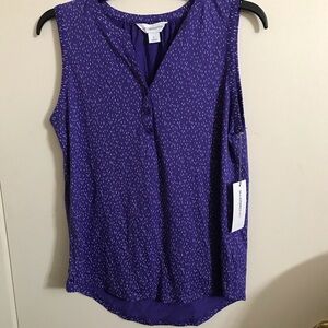 Violet Sleeveless Top with Pattern